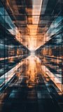 An AI generated illustration of Futuristic geometric Mirror Corridor animation with light reflections - Powered by Shutterstock - Get 15% off with code: PIKWIZARD15