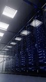 Modern interior server room data center. Cloud computing datacenter server room. Connection and cyber network. Backup, mining, hosting, mainframe, farm, cloud and computer rack - Powered by Shutterstock - Get 15% off with code: PIKWIZARD15