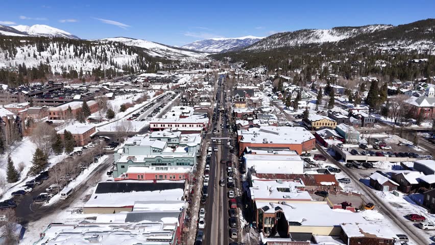 Flying over Main Street in Breckenridge