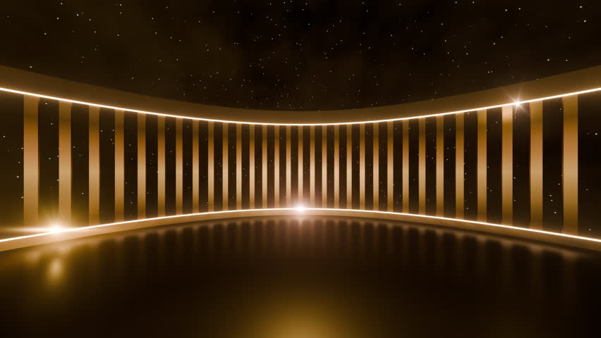 Motion Empty stage Design for mockup and Corporate identity,Display.Animation with beautiful golden.Blank screen for Graphic Resources.Scene event led night light staging.Animation loop 4k.3D render.