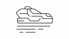 Flying car line animation. Air taxi animated icon. Shaking vehicle, moving lines. Futuristic transport. Black illustration on white background. HD video with alpha channel. Motion graphic - Powered by Shutterstock - Get 15% off with code: PIKWIZARD15