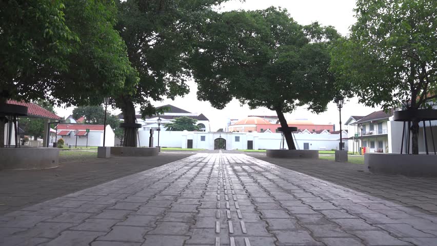 Classic and historic buildings and interiors in the Vredeburg Fort complex in Yogyakarta, Indonesia.