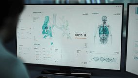 Working In Medical Diagnostics Software At Clinic. Clinic Specialist Watching Lungs Condition. Detecting Injured Parts Of Organ At Clinic. Covid-19 Virus Identification. Health Research. - Powered by Shutterstock - Get 15% off with code: PIKWIZARD15