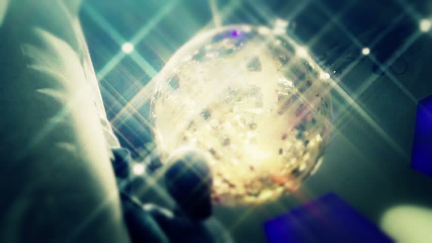 A stylized disco ball.
