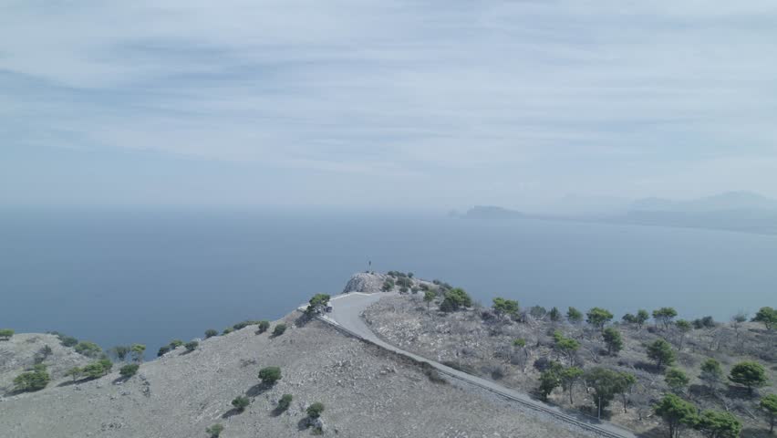 Aerial View of Monte Pellegrino Sicily Overlooking Palermo in Summer