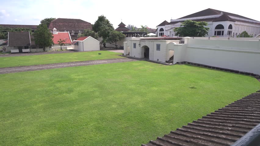 Classic and historic buildings and interiors in the Vredeburg Fort complex in Yogyakarta, Indonesia.