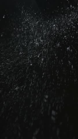 Realistic Snow Falling Animation on a Dark Background. Blurry Snow. 4K