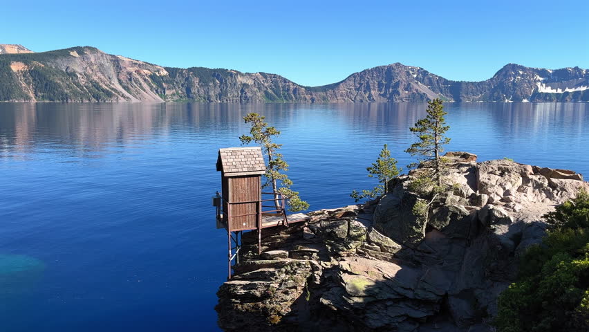 Cleetwood Cove Trail At Crater Lake In Oregon, USA. - wide shot