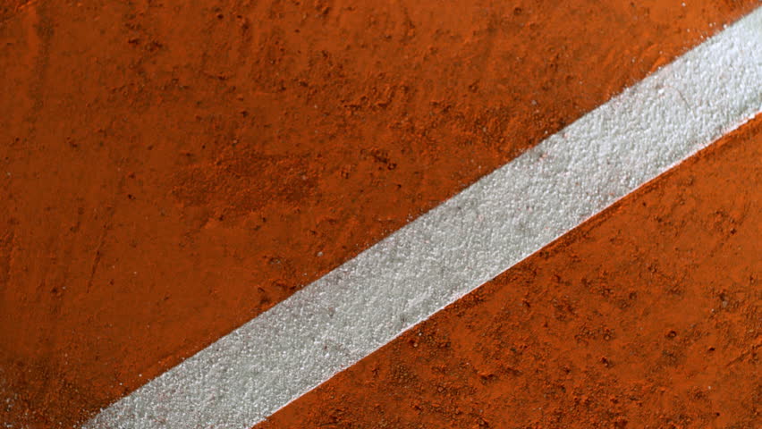 Tennis Ball Hits Clay Court Near Line in Super Slow Motion, 1000fps.