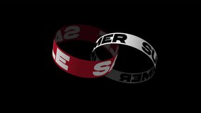 Dynamic 3D seamless looping animation featuring intertwined rings displaying the words "Summer Sale". Promotional motion design announcing a summer sale event.  - Powered by Shutterstock - Get 15% off with code: PIKWIZARD15