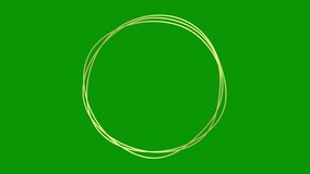 Animated golden circular frame spins. Linear symbol rotates. Сurve line circles. Copy space for text. Vector illustration isolated on green background. - Powered by Shutterstock - Get 15% off with code: PIKWIZARD15