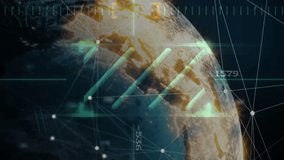 Earth with digital network connections and data processing animation overlay. Global, technology, connectivity, communication, futuristic, cyberspace - Powered by Shutterstock - Get 15% off with code: PIKWIZARD15