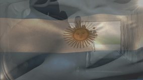 Entering field from tunnel, rugby players with Argentinian flag animation overlay. sports, teamwork, competition, national, animated, game - Powered by Shutterstock - Get 15% off with code: PIKWIZARD15