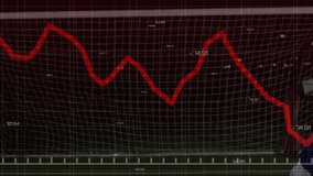Kicking soccer ball, player with financial graph overlay in animation scene. Sports, football, analytics, statistics, data, finance - Powered by Shutterstock - Get 15% off with code: PIKWIZARD15