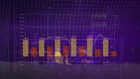 Diving soccer player saving ball with animation of financial graph overlay. Sports, goalkeeper, finance, technology - Powered by Shutterstock - Get 15% off with code: PIKWIZARD15