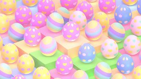 Looped 3D colorful Easter eggs on waving floor animation. - Powered by Shutterstock - Get 15% off with code: PIKWIZARD15
