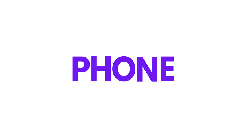 Phone Text Animation. Alpha matte with transparent background 4K resolution.