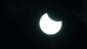 Partial solar eclipse with the moon passing in front of the sun on March 29, 2025 seen from Zwolle in Overijssel, The Netherlands. - Powered by Shutterstock - Get 15% off with code: PIKWIZARD15