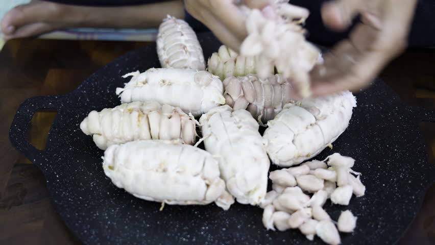 Cocoa Fruits Cleaning Process, Video footage for cinematic in documentary and coco seed scene.