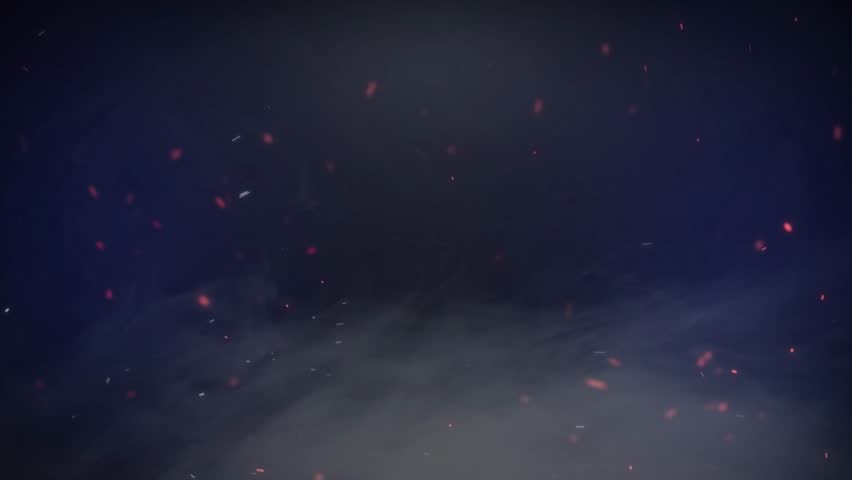 Fire sparks from burning ash and smoke in the background. Smoke and hot fire sparks, grunge fire particles. Glowing sparks and smoke overlay in 4K resolution.