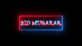 glowing neon text EID MUBARAK animation on black background. EID MUBARAK neon sign animation. - Powered by Shutterstock - Get 15% off with code: PIKWIZARD15