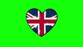 Simple heart in British colors animated background, on green screen chroma key background	 - Powered by Shutterstock - Get 15% off with code: PIKWIZARD15