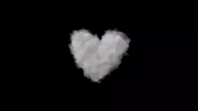 A heart-shaped cloud floats against a black background, symbolizing love and romance. The soft, fluffy texture creates a dreamy and artistic effect, perfect for romantic themes - Powered by Shutterstock - Get 15% off with code: PIKWIZARD15
