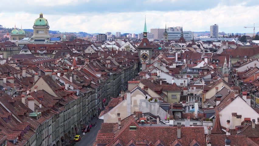 Panoramic skyline capturing of Bern