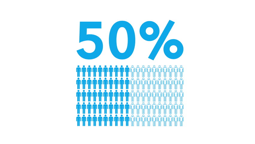 50% Percent People Infographic Statistical Chart and Diagram