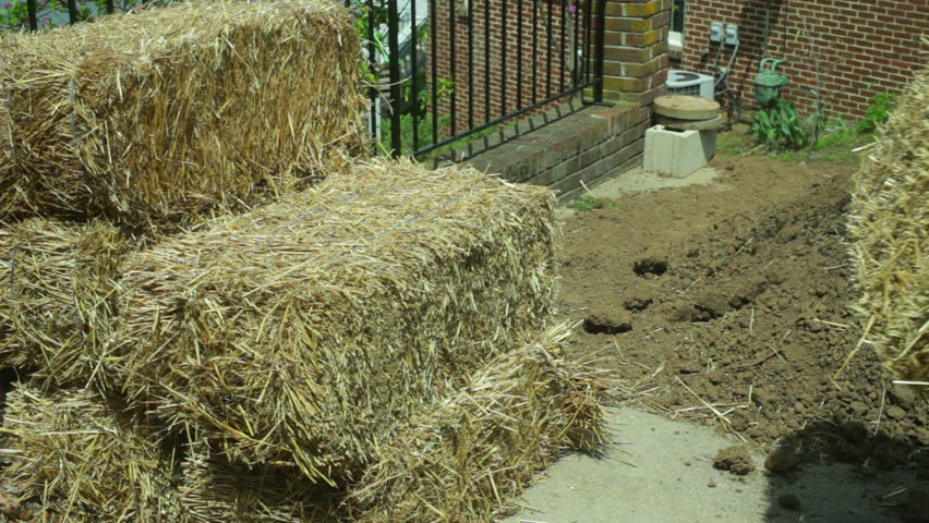 hay or straw bales.