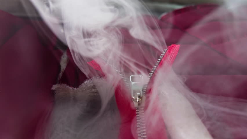 Zipper on Fabric in Smoke