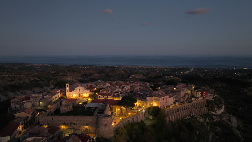 Castle Of Ardore Superiore Ancient Medieval Italian Hamlet In Calabria Region