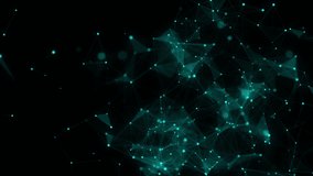 Network connection structure. Abstract blue background with moving dots, lines and triangles. Futuristic illustration. Digital technology design. 3d rendering - Powered by Shutterstock - Get 15% off with code: PIKWIZARD15