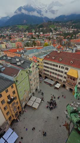 the historic city of innsbruck austria vertical 4k 25fps video