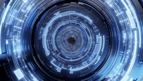 High-tech circular tunnel glowing with blue lights and digital circuits, creating a sci-fi atmosphere and sense of deep data flow. - Powered by Shutterstock - Get 15% off with code: PIKWIZARD15