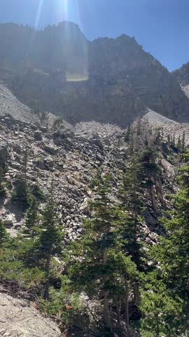 Crystal Clear blue lake in Rockies