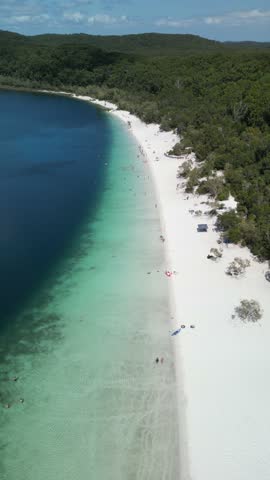 Lake McKenzie shines blue on Fraser island Australia 