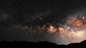 Beautiful night sky  time lapse with Milky Way galaxy over the mountains. Night tight landscape starry sky.  - Powered by Shutterstock - Get 15% off with code: PIKWIZARD15