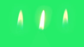 Set of lit candle flames isolated on a green background - Powered by Shutterstock - Get 15% off with code: PIKWIZARD15