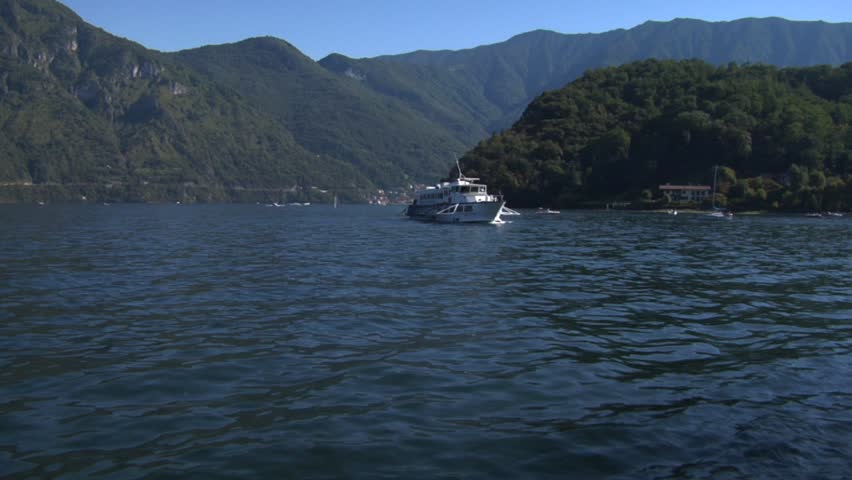 A ship travel on Como Lake