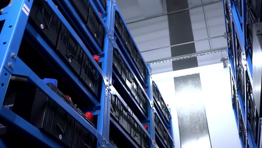 Inside a high-tech data center room with rows of servers in a modern facility network equipment electronics industry network