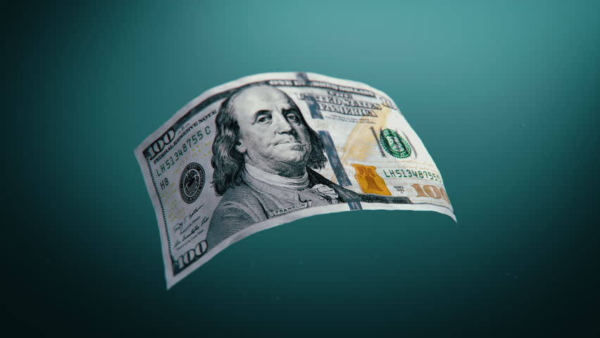 3D Animation of Burning One Hundred Dollar Banknote. Visualization of Economic Collapse, Inflation and Devaluation of Currency. Symbol of Financial Crisis or Stock Market Instability. Visual Effects.