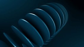A soothing and abstract 3D animation features teal-colored circular discs gracefully rotating in an endless, rhythmic loop, gliding seamlessly across the dark teal background - Powered by Shutterstock - Get 15% off with code: PIKWIZARD15