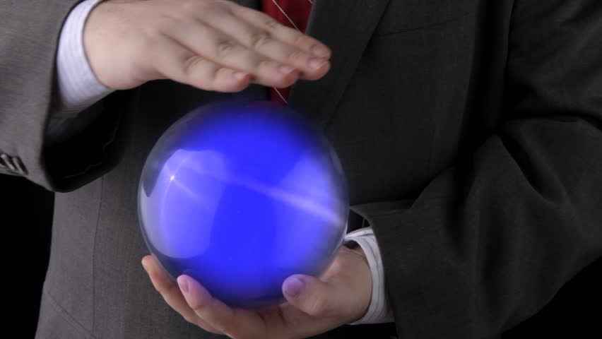 Businessman with crystal ball