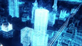Big Data Digital City,Digital Intelligent Network City 3D Animation, Futuristic Smart City Covered By Free Wireless Network. High Speed Internet Connection. Technology Related 3D Animation. - Powered by Shutterstock - Get 15% off with code: PIKWIZARD15