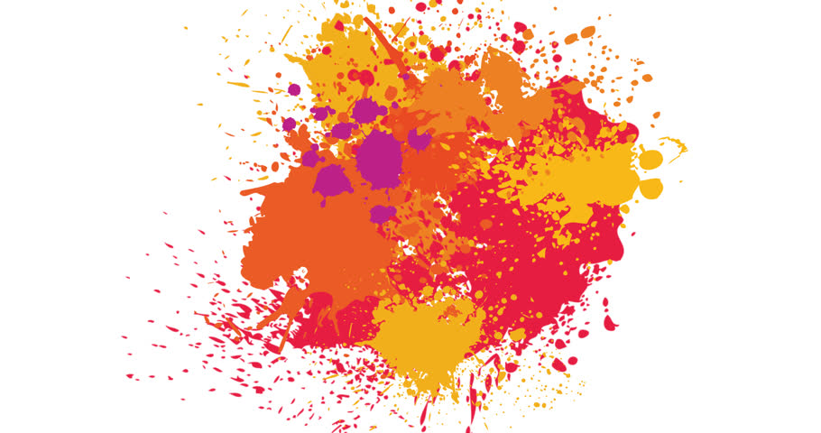 Abstract Video Background with Spots of Paint, Transparent with Alpha Channel