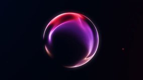Gradient red purple shimmering energy sphere of glowing liquid particles and magic plasma on dark background. Luxury digital minimalist futuristic orb screensaver for business. 4k 60fps looped graphic - Powered by Shutterstock - Get 15% off with code: PIKWIZARD15