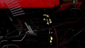 Elderly man working on machinery with data processing animation overlay. Technology, engineering, mechanics, innovation, industry, senior - Powered by Shutterstock - Get 15% off with code: PIKWIZARD15