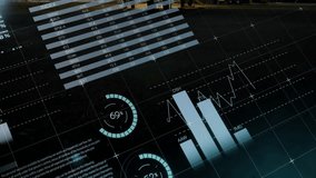 Airplane on tarmac with financial data and world map overlay animation. Aviation, finance, globalization, technology, economy, analysis - Powered by Shutterstock - Get 15% off with code: PIKWIZARD15