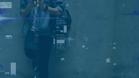 Using smartphone, person viewing digital data charts and animation in school. Technology, education, analysis, student, classroom, innovation - Powered by Shutterstock - Get 15% off with code: PIKWIZARD15